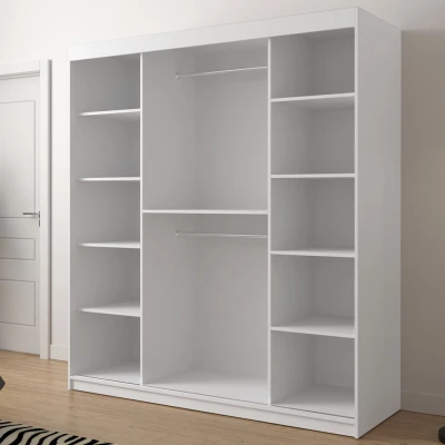 Gardrób 180 cm tükörrel ORIOT - fehér / fekete