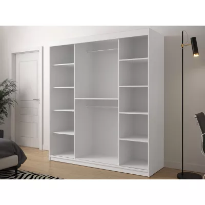 Gardrób 180 cm tükörrel ORIOT - fehér / fekete