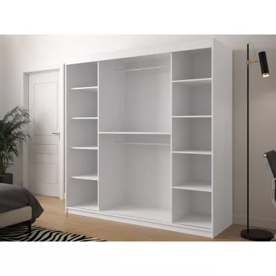 Magas szekrény 200 cm tükörrel ORIOT - fehér / fekete
