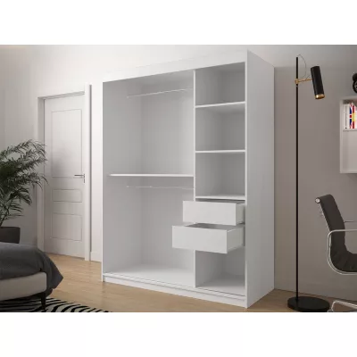 Gardróbszekrény 150 cm tükörrel és fiókokkal ORIOT - fekete / artisan tölgyfa