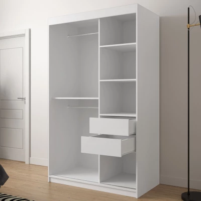 Tükrös szekrény 120 cm fiókokkal ORIOT - fehér / fekete
