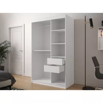 Tükrös szekrény 120 cm fiókokkal ORIOT - fehér / fekete