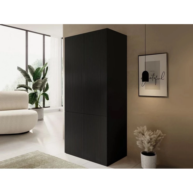 Keskeny gardrób 90 cm CRATO - fekete