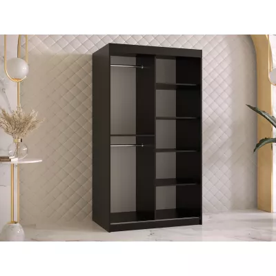 Tükrös gardrób 100 cm DERO - sötét dió / fekete
