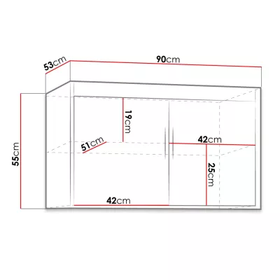 Gardróbbővítmény 90 cm ARCATA - fehér