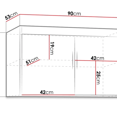 Gardróbbővítmény 90 cm ARCATA - Lefkas tölgyfa