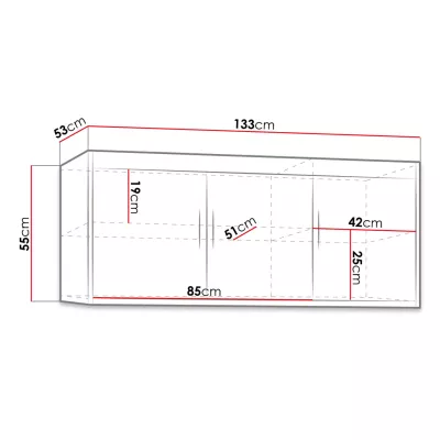 Gardróbbővítmény 133 cm ARCATA - fehér