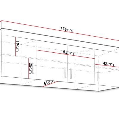 Gardróbbővítmény 176 cm ARCATA - sonoma tölgy
