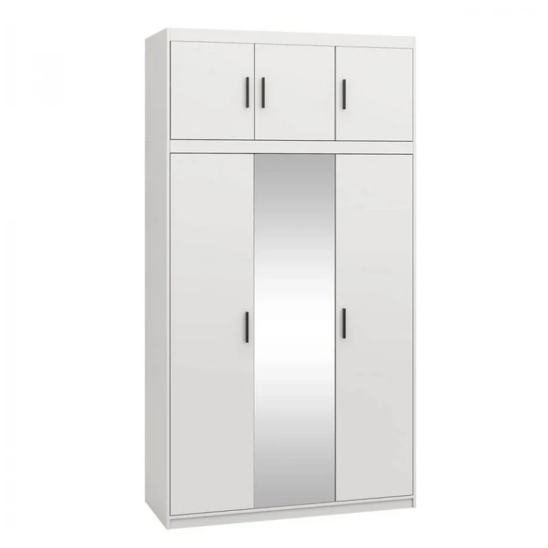 Tükrös gardróbszekrény 133 cm bővíthető ARCATA - fehér