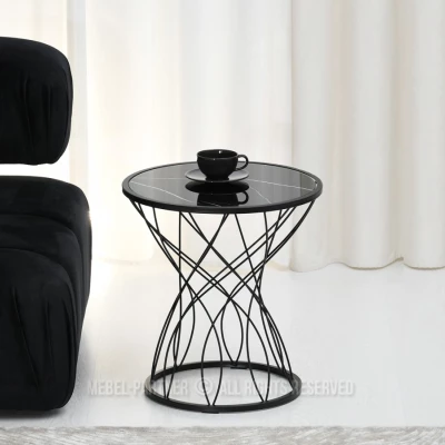 ELIMAR 01 design dohányzóasztal - fekete márvány / fekete