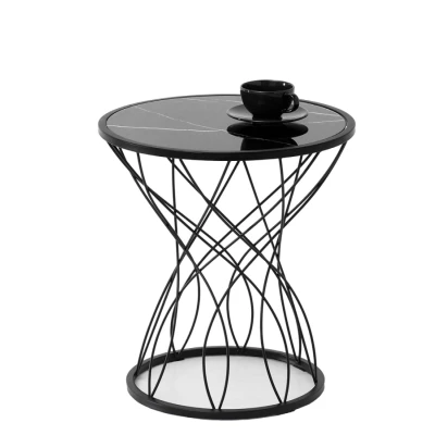 ELIMAR 01 design dohányzóasztal - fekete márvány / fekete