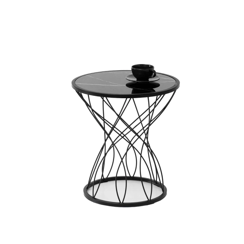 ELIMAR 01 design dohányzóasztal - fekete márvány / fekete
