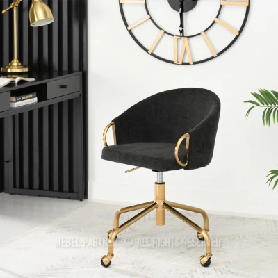 FINBAR designer forgószék - fekete / arany