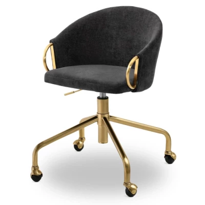 FINBAR designer forgószék - fekete / arany