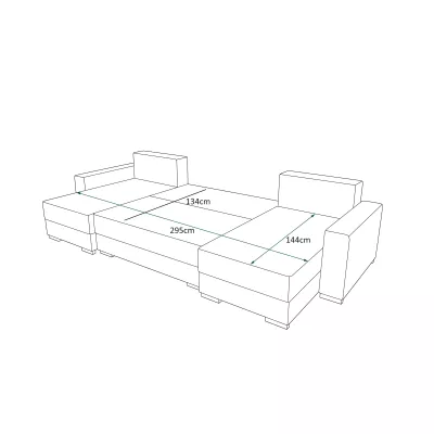 U alakú kanapégarnitúra VANITA - grafitszürke / szürke