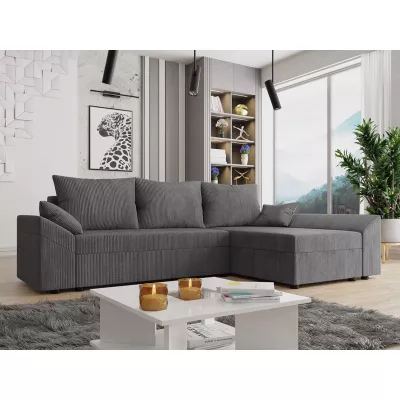 Sarokkanapé szett mindennapi alváshoz FREDERIK - acélszürke