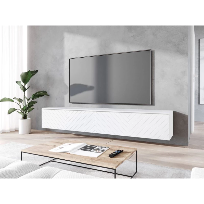 TV állvány LED világítással 180 cm WILLA D - fehér 1