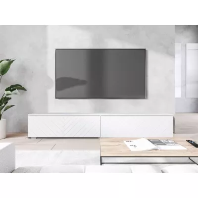 TV állvány LED világítással 180 cm WILLA D - fehér 1