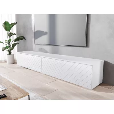 TV állvány LED világítással 180 cm WILLA D - fehér 1