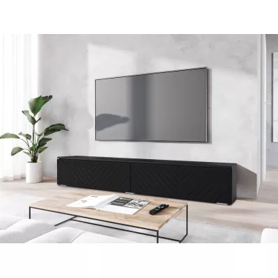 TV állvány LED világítással 180 cm WILLA D - fekete grafit 1