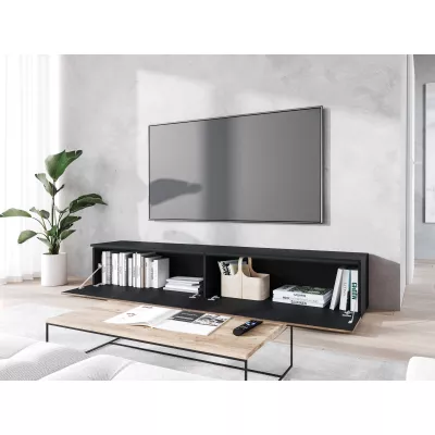TV állvány LED világítással 180 cm WILLA D - fekete grafit 1