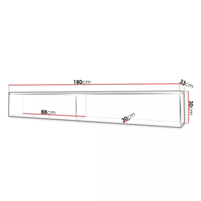 TV állvány LED világítással 180 cm WILLA D - fekete grafit 1