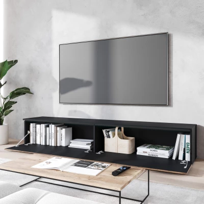 TV állvány LED világítással 180 cm WILLA D - wotan tölgy / fekete grafit