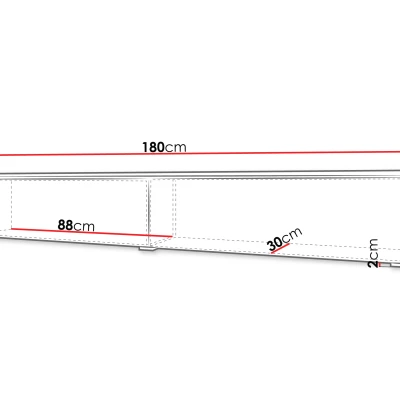 TV szekrény LED világítással 180 cm WILLA D - gaja tölgy