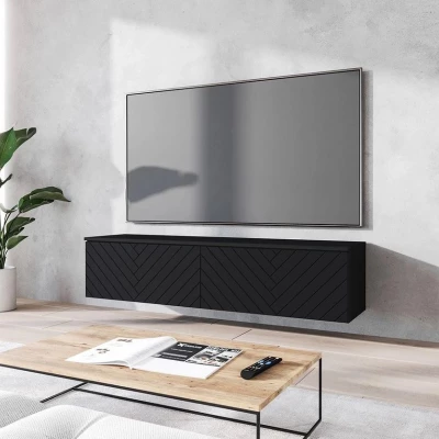 TV állvány LED világítással 140 cm WILLA D - fekete grafit 1