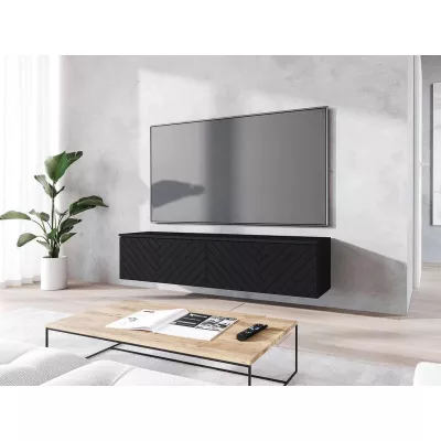 TV állvány LED világítással 140 cm WILLA D - fekete grafit 1