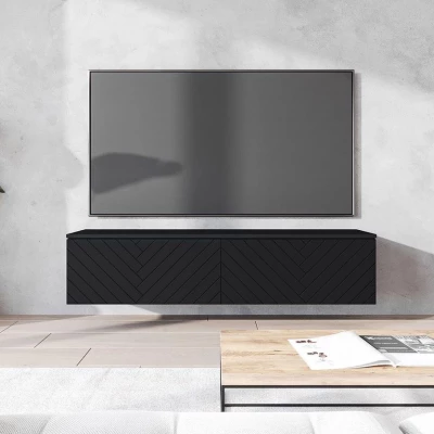 TV állvány LED világítással 140 cm WILLA D - fekete grafit 1
