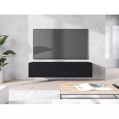 TV állvány LED világítással 140 cm WILLA D - fekete grafit 1