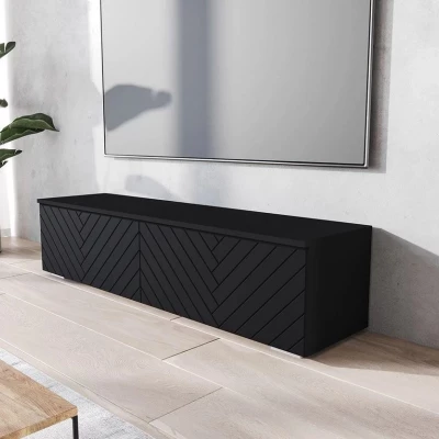 TV állvány LED világítással 140 cm WILLA D - fekete grafit 1