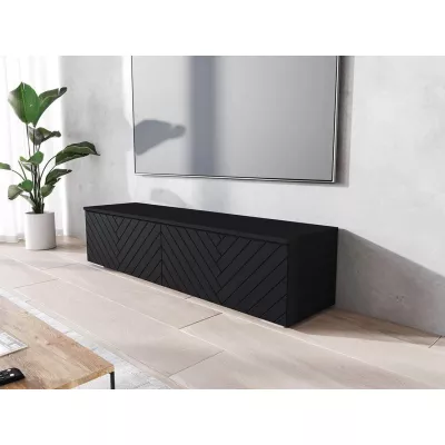 TV állvány LED világítással 140 cm WILLA D - fekete grafit 1