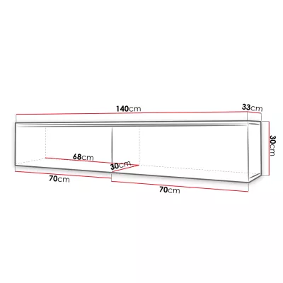 TV állvány LED világítással 140 cm WILLA D - fekete grafit 1