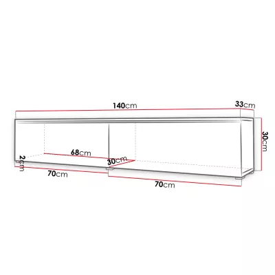 TV állvány 140 cm WILLA D - fekete grafit 1