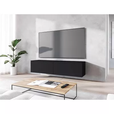 TV szekrény LED világítással 140 cm WILLA D - fekete grafit