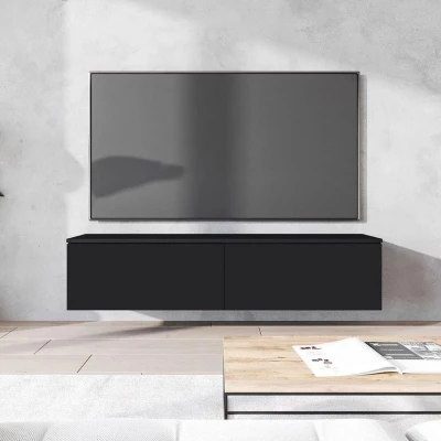 TV szekrény LED világítással 140 cm WILLA D - fekete grafit
