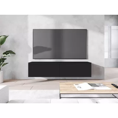 TV szekrény LED világítással 140 cm WILLA D - fekete grafit