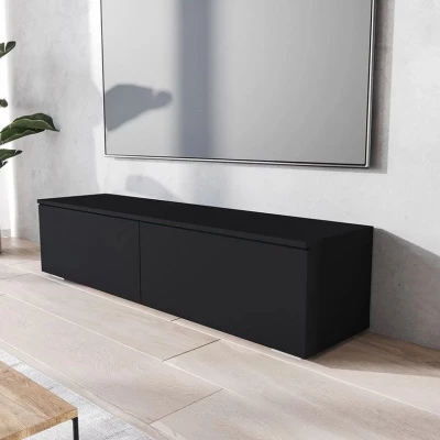 TV szekrény LED világítással 140 cm WILLA D - fekete grafit