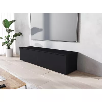 TV szekrény LED világítással 140 cm WILLA D - fekete grafit