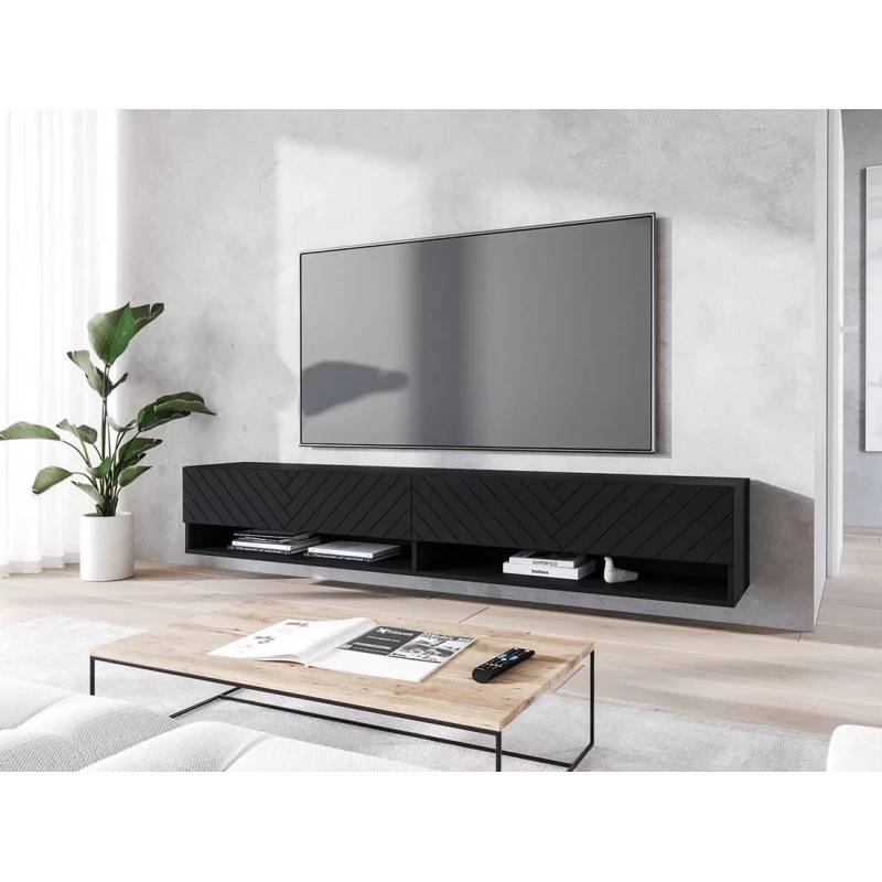 TV állvány LED RGB világítással 180 cm WILLA A - fekete grafit 1