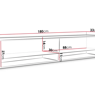 TV állvány LED RGB világítással 180 cm WILLA A - fekete grafit 2