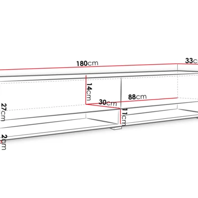 TV állvány LED RGB világítással 180 cm WILLA A - fekete grafit 2