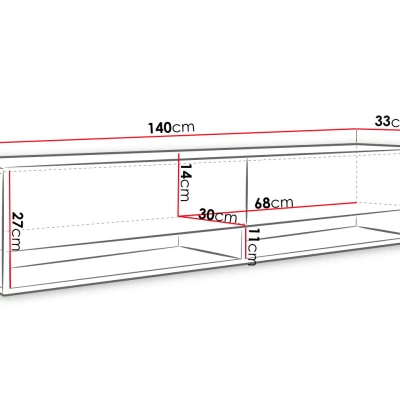 TV állvány 140 cm WILLA A - fekete grafit