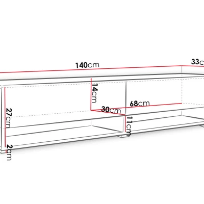 TV állvány 140 cm WILLA A - fekete grafit