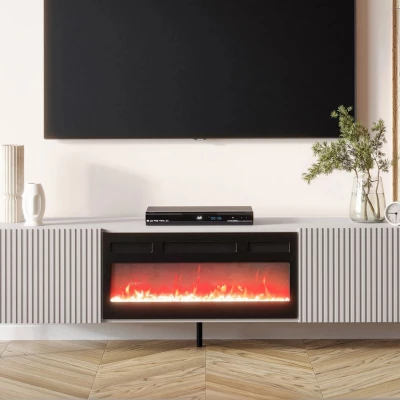 TV állvány elektromos kandallóval AMPER - kasmír