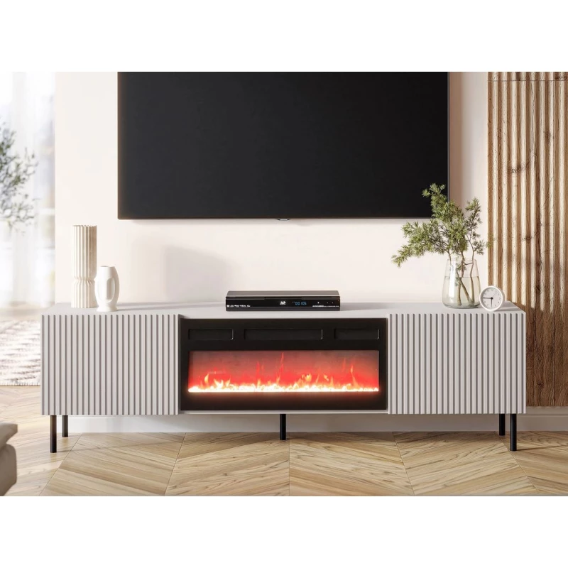 TV állvány elektromos kandallóval AMPER - kasmír