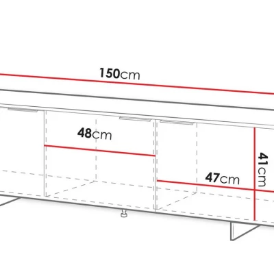 TV állvány szekrényekkel 150 cm DEASY - homokbézs