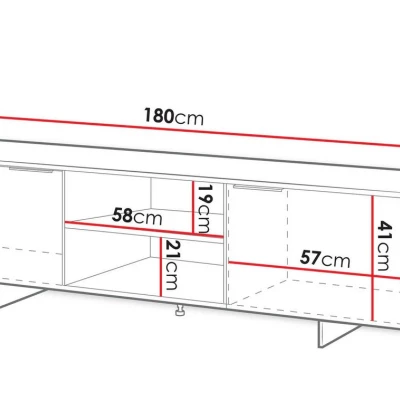 TV állvány polcokkal 180 cm DEASY - homokbézs